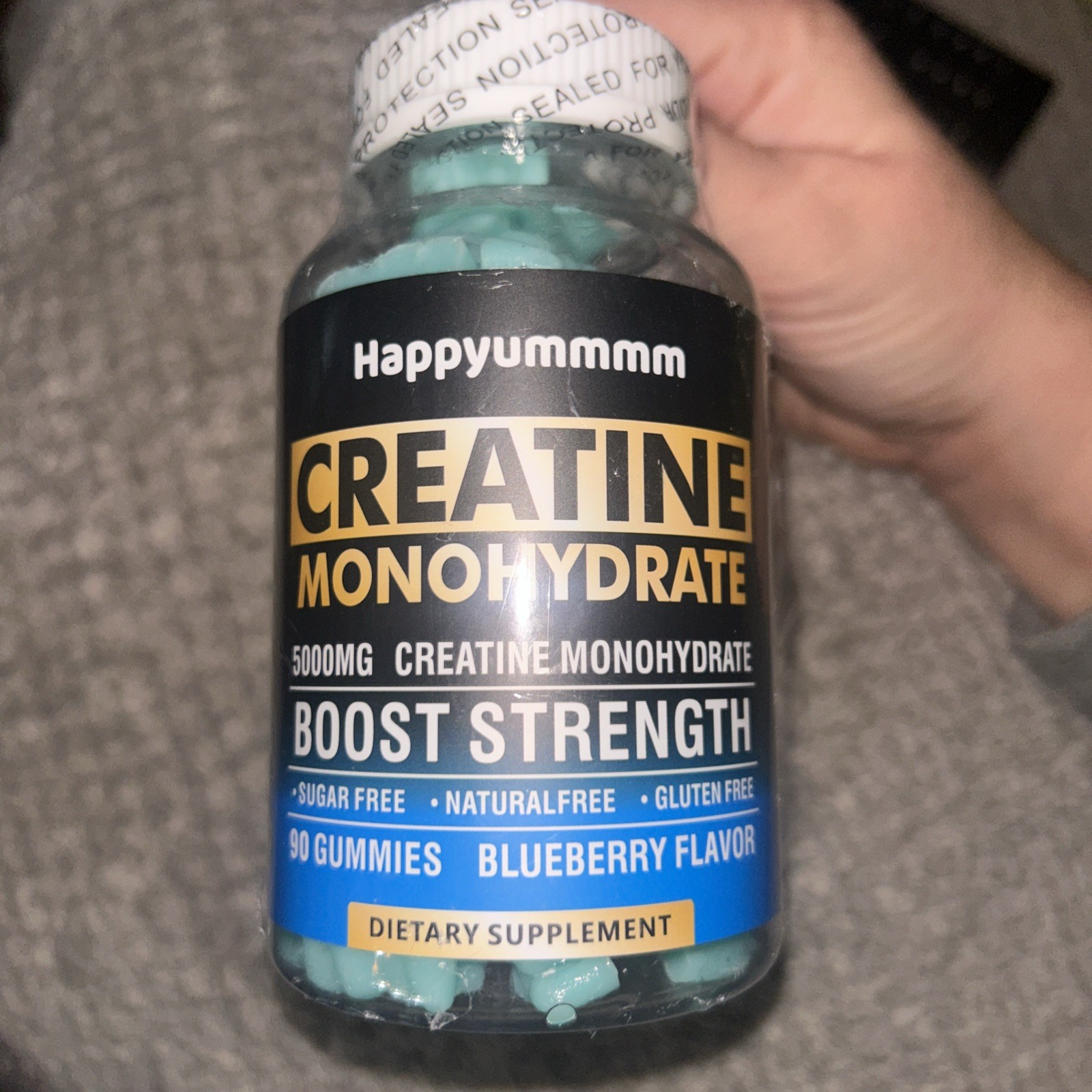 (2 Pack)Happyummmm Creatine Monohydrate 5000MG •120c•Blueberry Flavor(Exp 09/26)