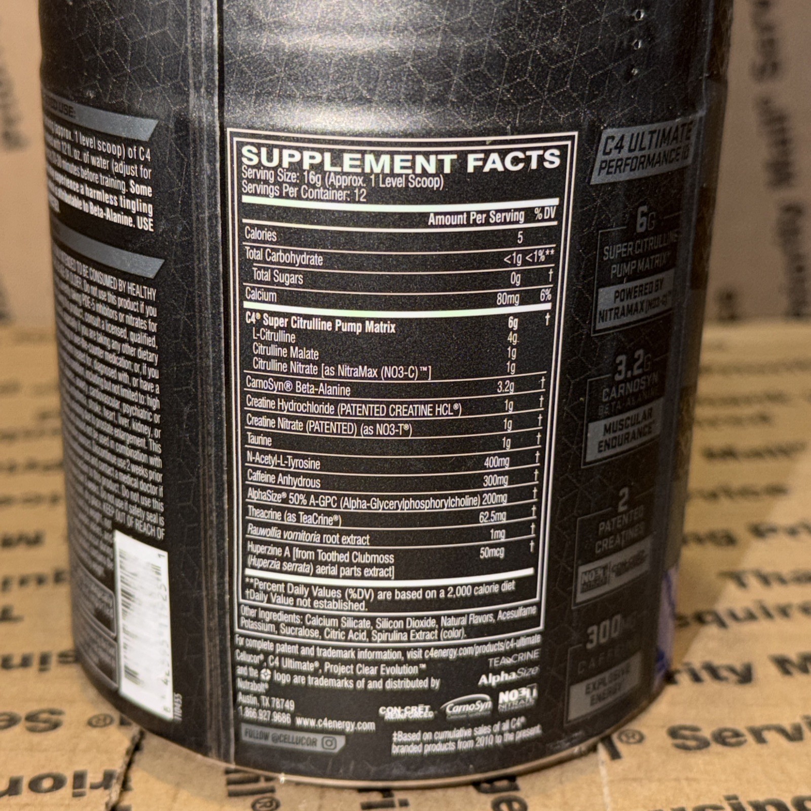 Cellucor C4 Ultimate Pre-Workout Supplement Icy Blue Razz 12 Servings Ex: 11/26