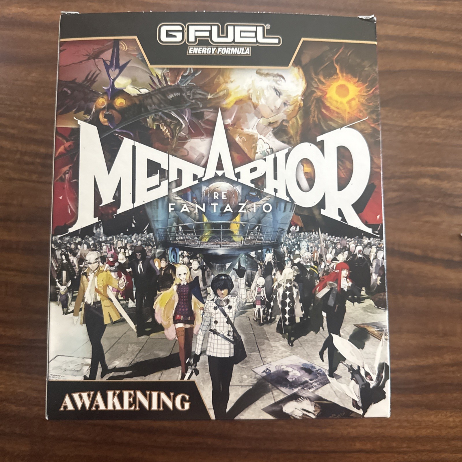 G Fuel Metaphor: ReFantazio Awakening Collector’s Box Tub Shaker Cup + Sticker