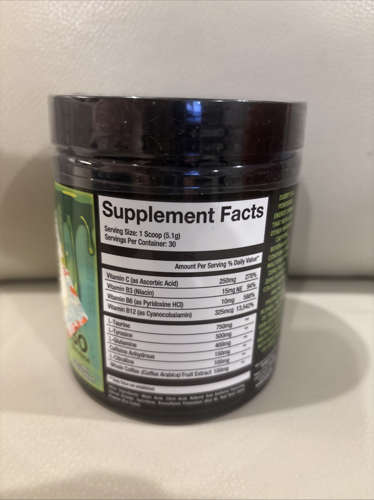 Dubby Pre-workout Powder (Unopened Energy Blend Gym Workouts Dietary Supplement)