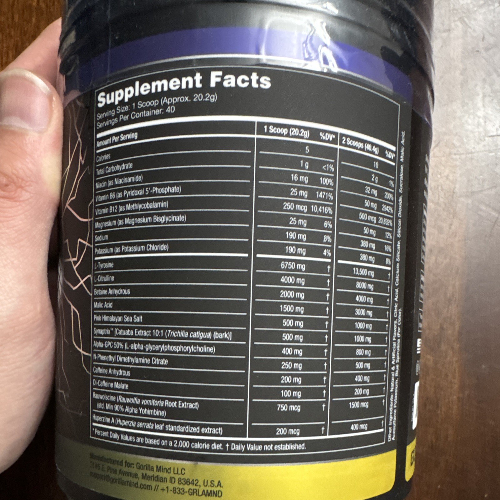 Gorilla Mind Gorilla Mode Lightning Pre-Workout Blue Raspberry 40 Servings