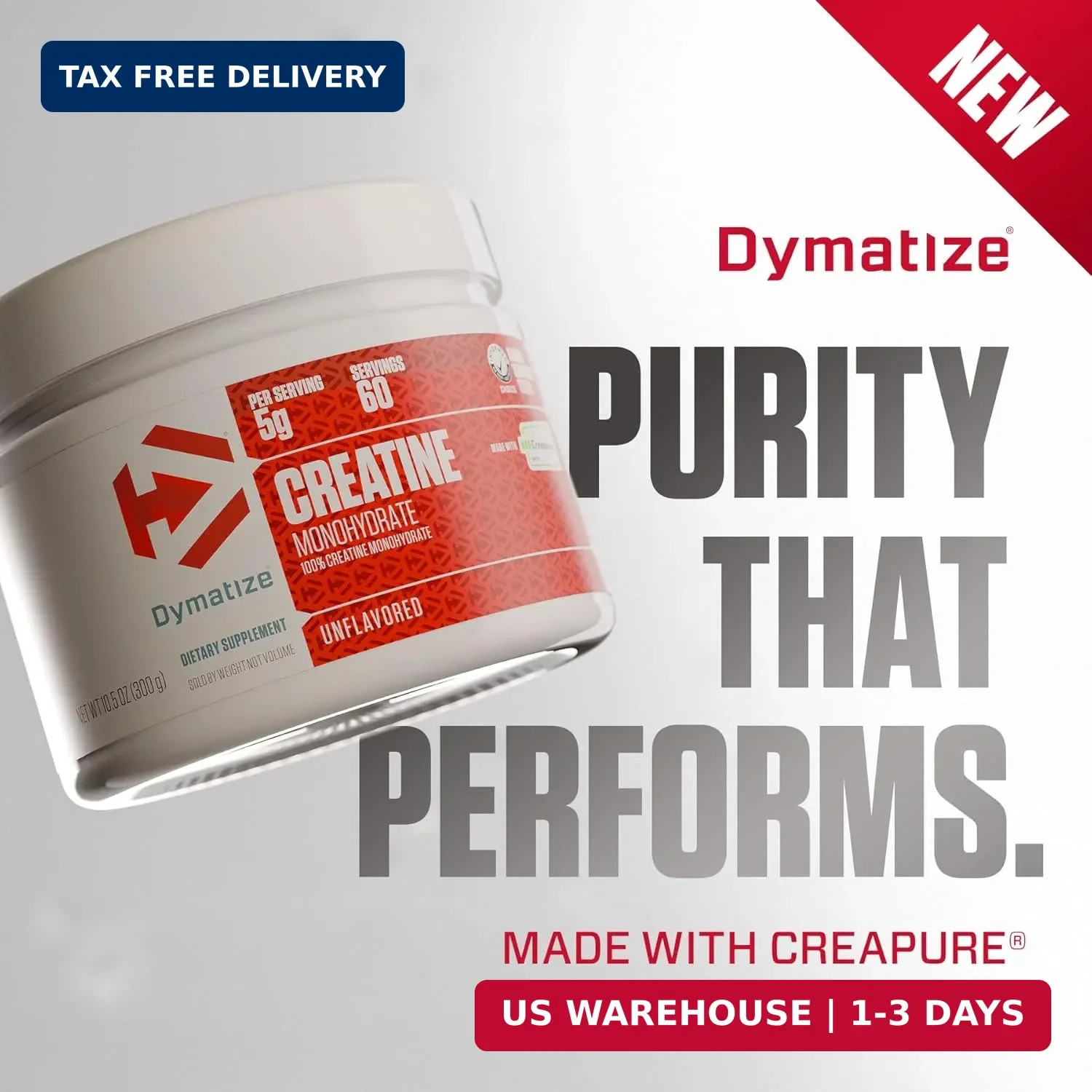 Dymatize Creatine Monohydrate 300g 5g Per Serving, 60 Servings