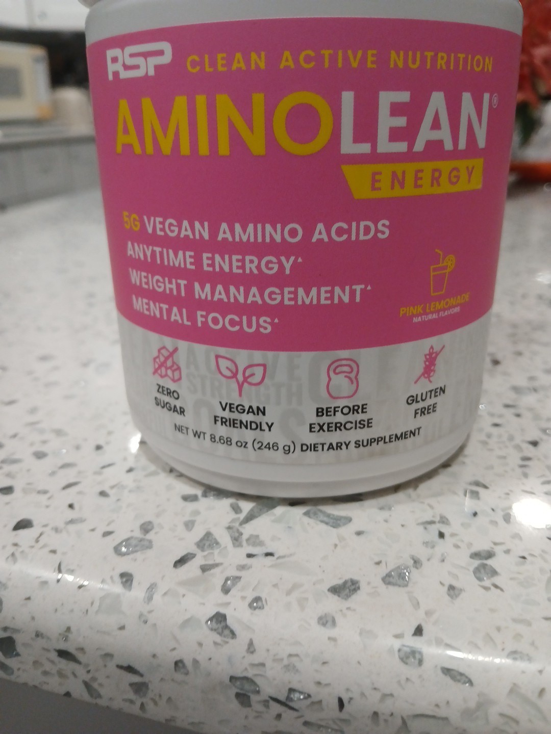 RSP Aminolean Energy Powder Drink Weight Supplement Pink Lemonade Exp 02-27 XX