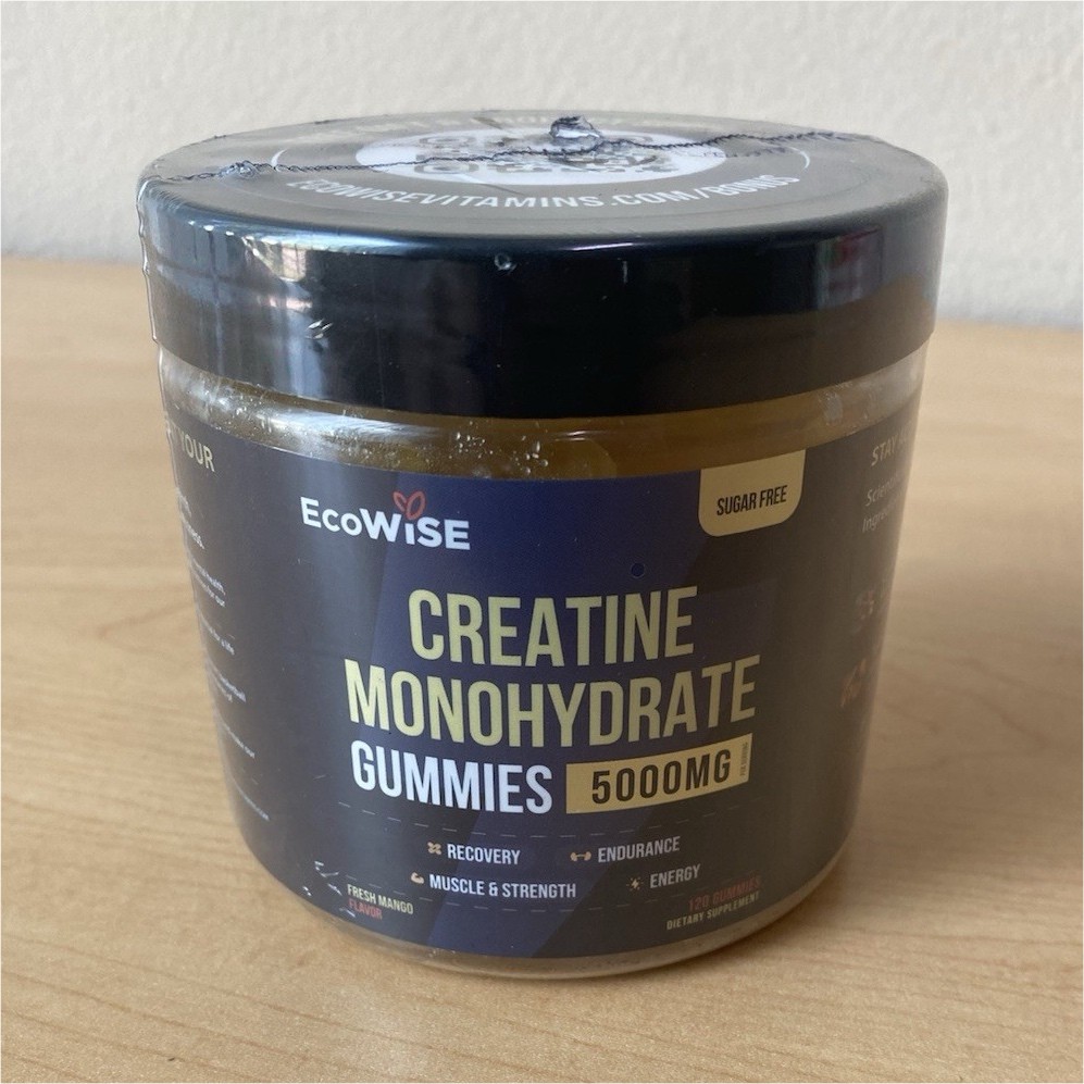 EcoWise Creatine Monohydrate Turmeric Black Pepper Vegan Gummies Supplement