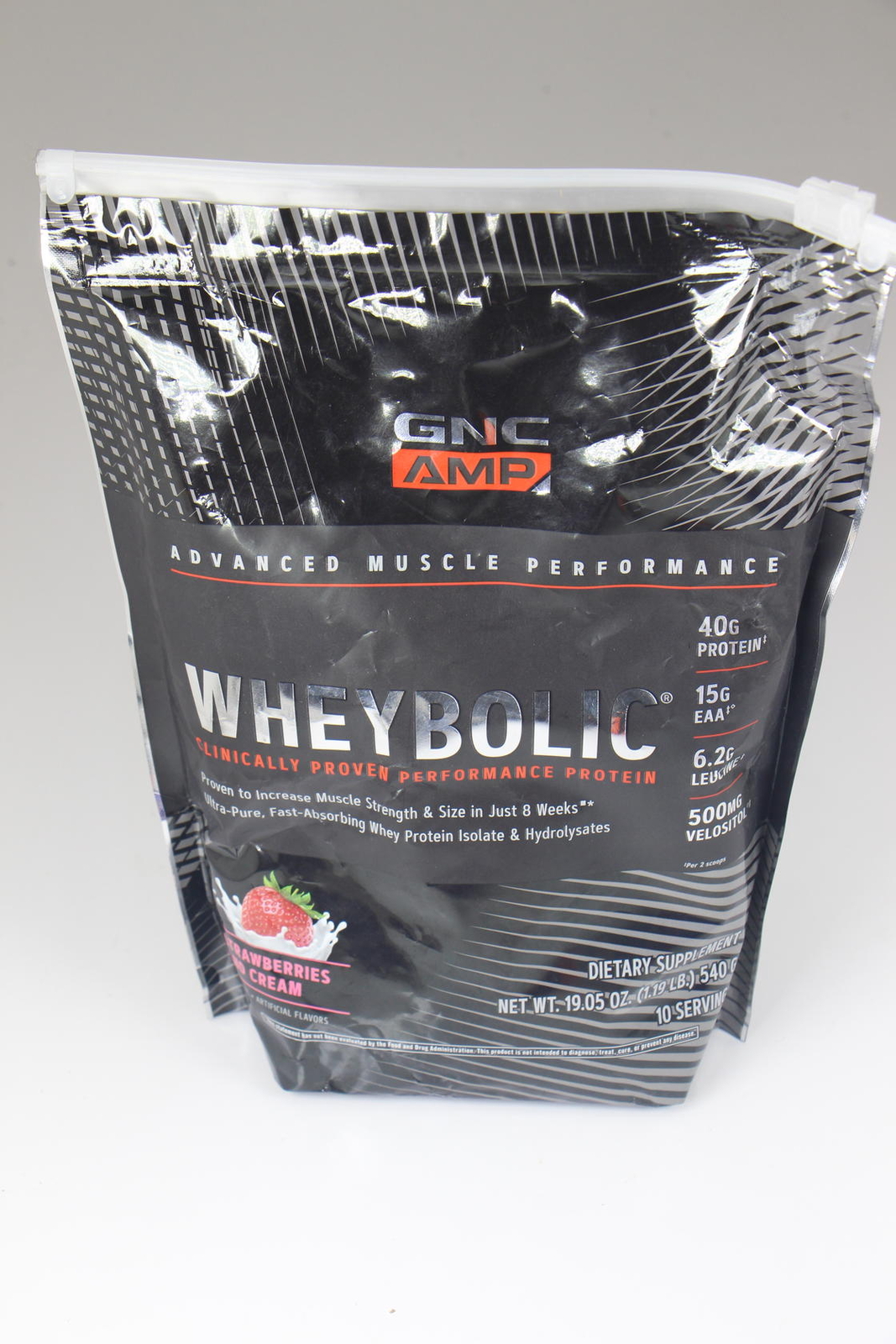 2 PACK GNC AMP Wheybolic Protein Powder Strawberries&Cream 19.05oz EXP12/24 U33D
