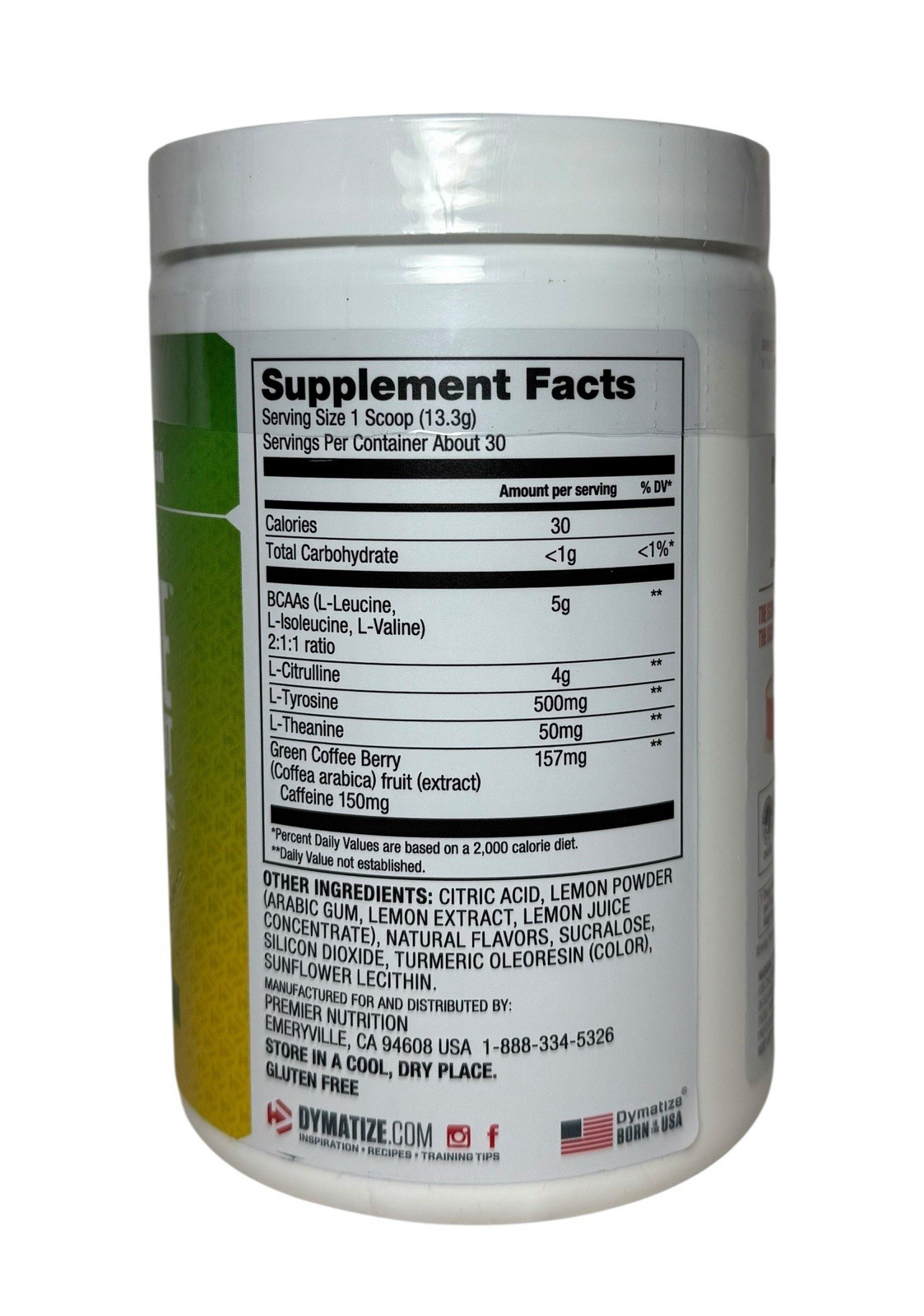 Dymatize Energyze Pre-Workout – Lemon Lime – 30 Servings – 14.1 oz