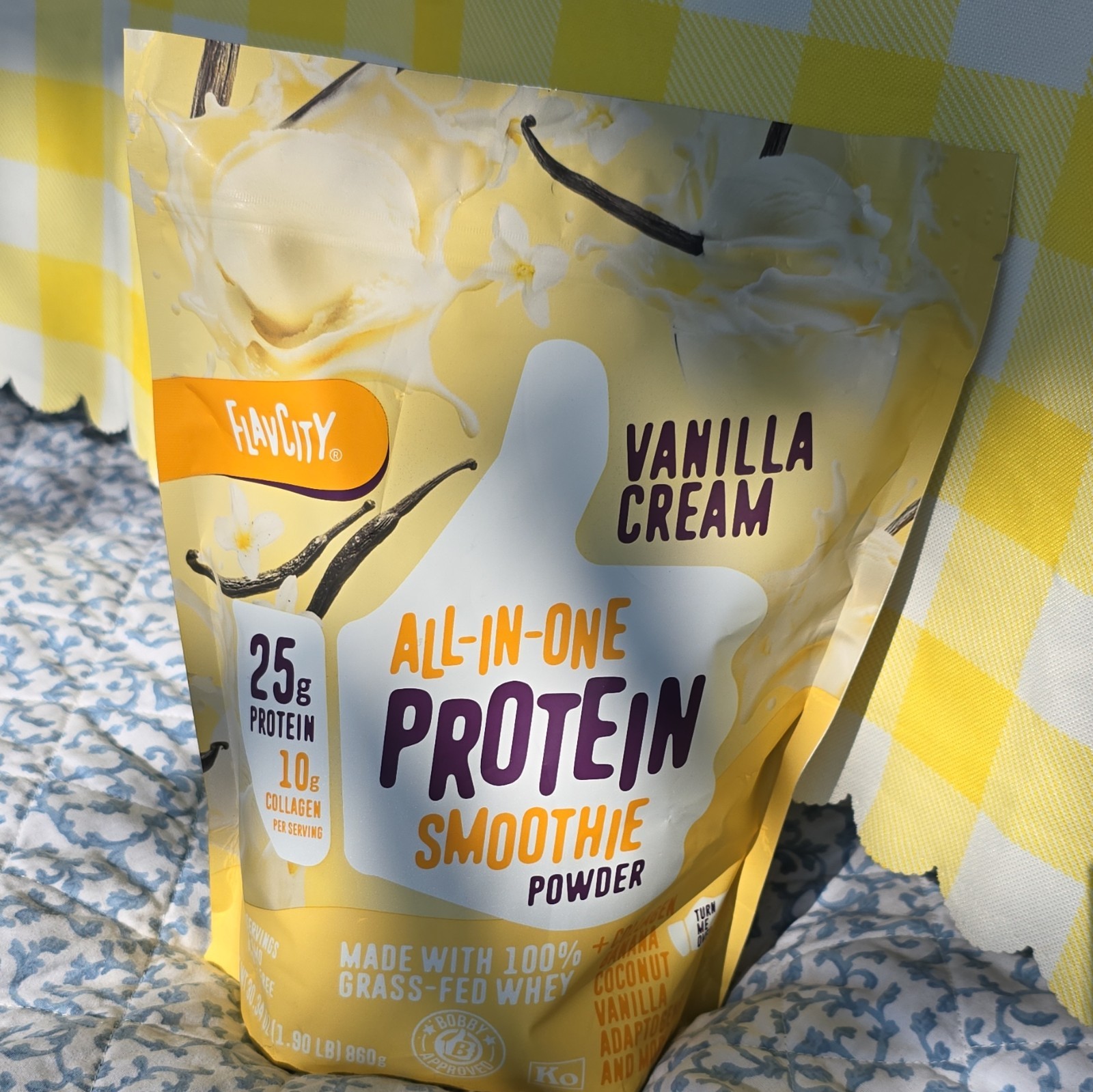 FlavCity All-In-One Protein Smoothie Powder Vanilla Cream Gluten-Free 30.34 oz