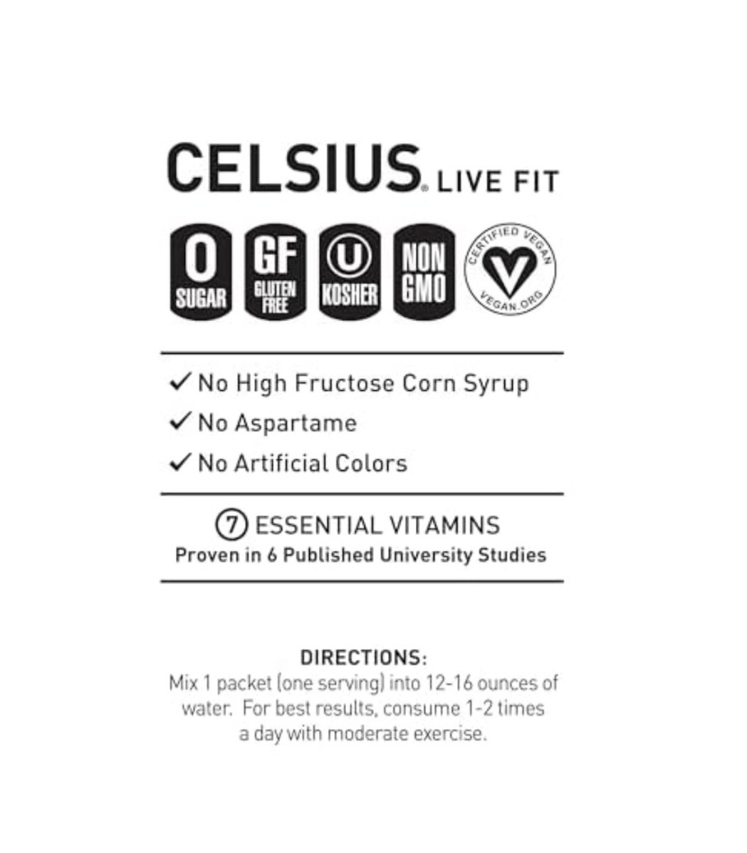 Celsius Essential Energy Powder Drink Mix Sticks Strawberry Mango 14ct 200mg
