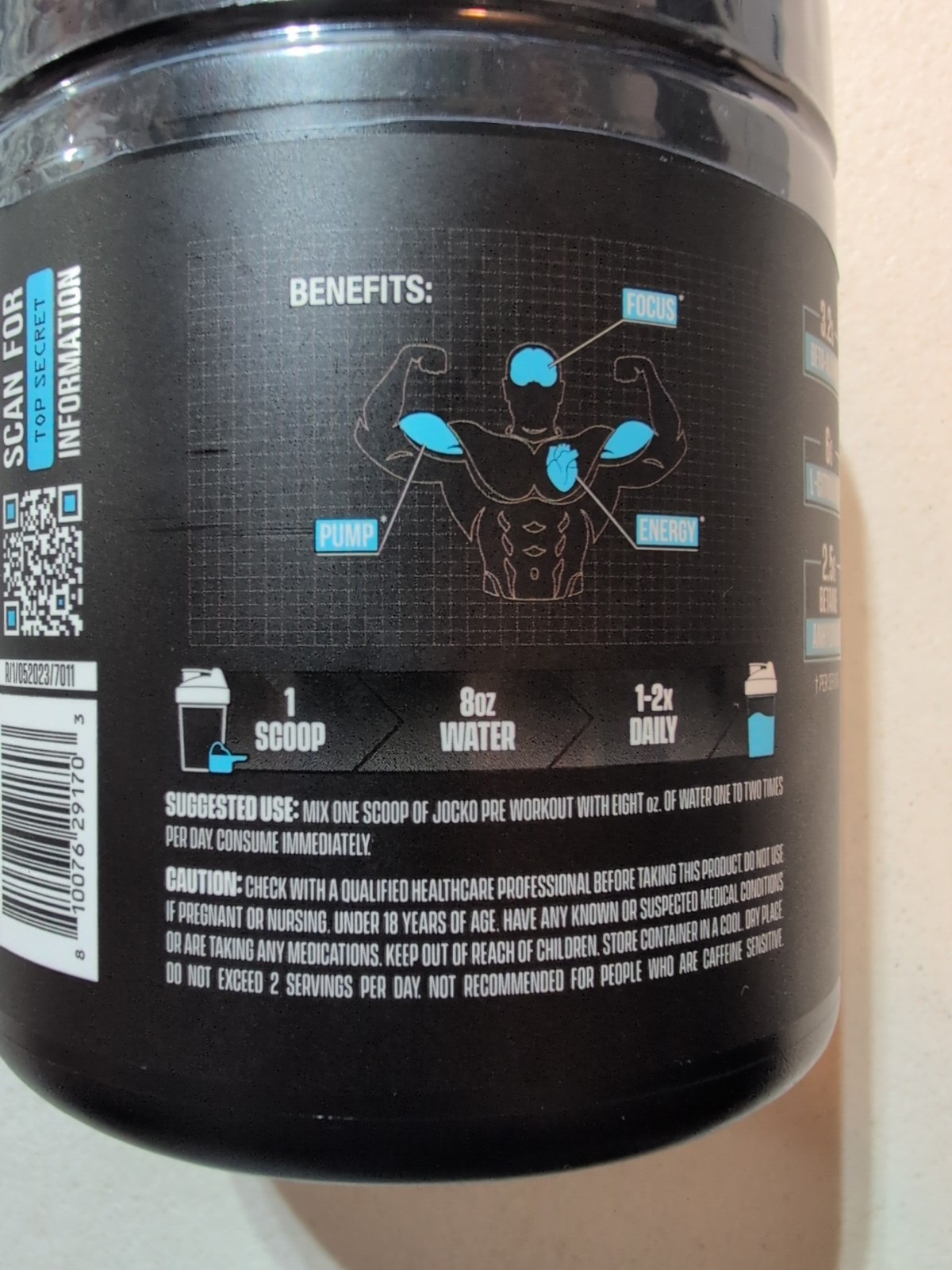 Jocko Fuel Ultimate Pre Workout Powder Blue Raspberry 13.97oz 6/27 FactorySealed