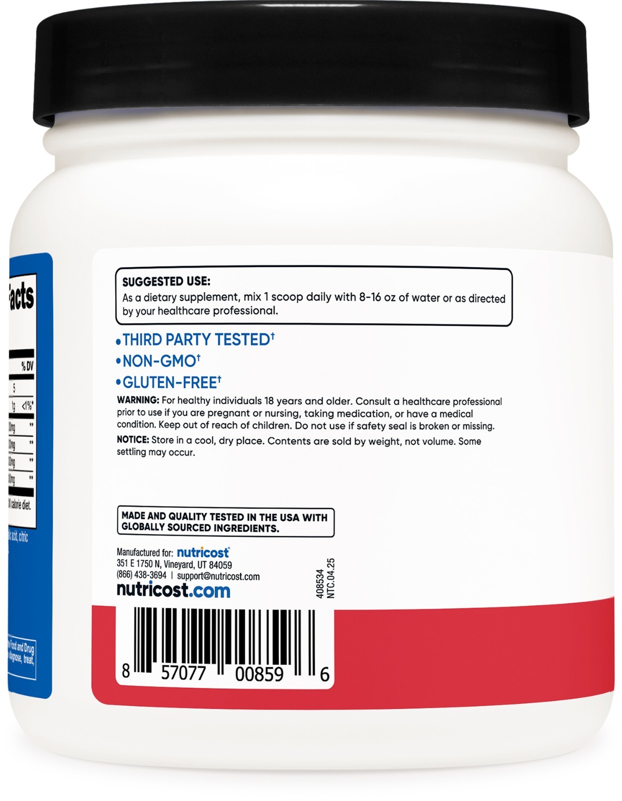 Nutricost BCAA Powder 2:1:1 (Strawberry Kiwi) 60 Servings