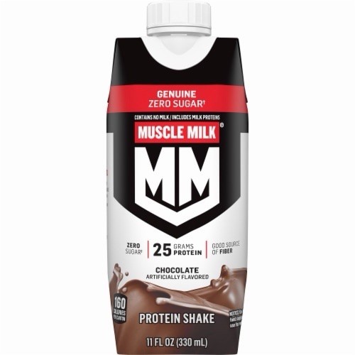Muscle Milk Genuine Zero Sugar High Protein Shake Chocolate 11 fl oz 12 Pack