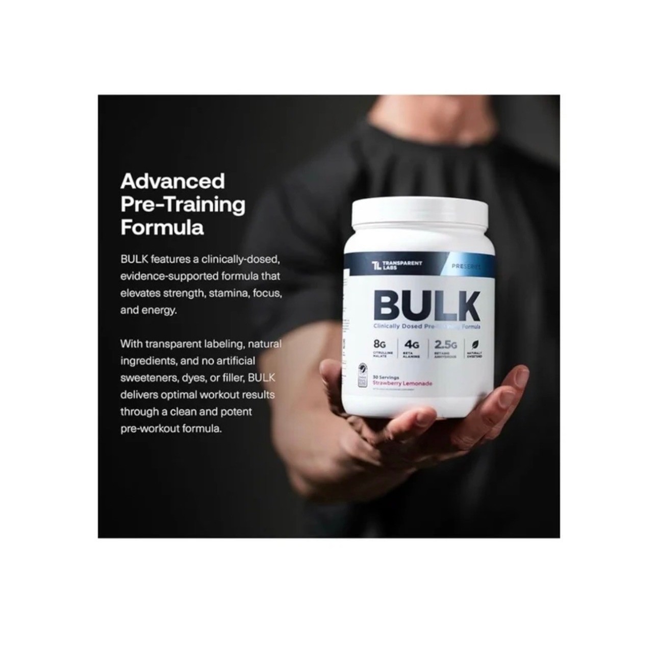 Transparent Labs BULK Pre-Workout Peach Mango 30 Servings Lot of 3 Exp 11/26