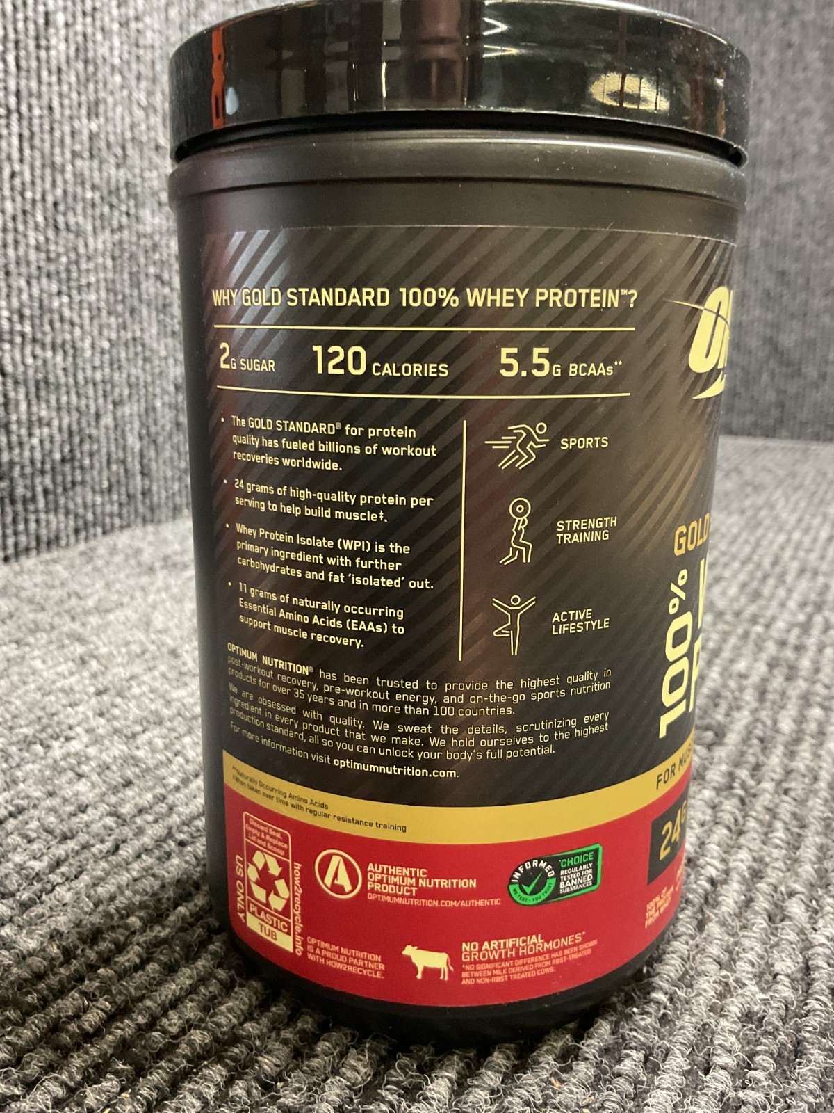 Gold Standard 100% Whey Protein Powder, Cinnamon Roll, 10.9OZ EXP 7/21/26