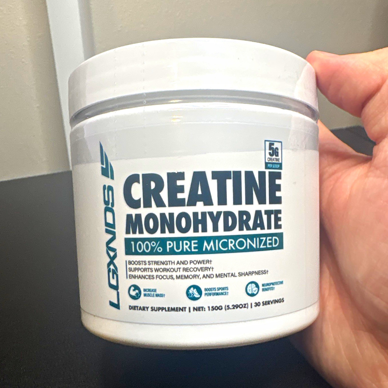 LGXNDS Micronized Creatine Monohydrate Powder, 5.29 oz (150g), 30 Servings
