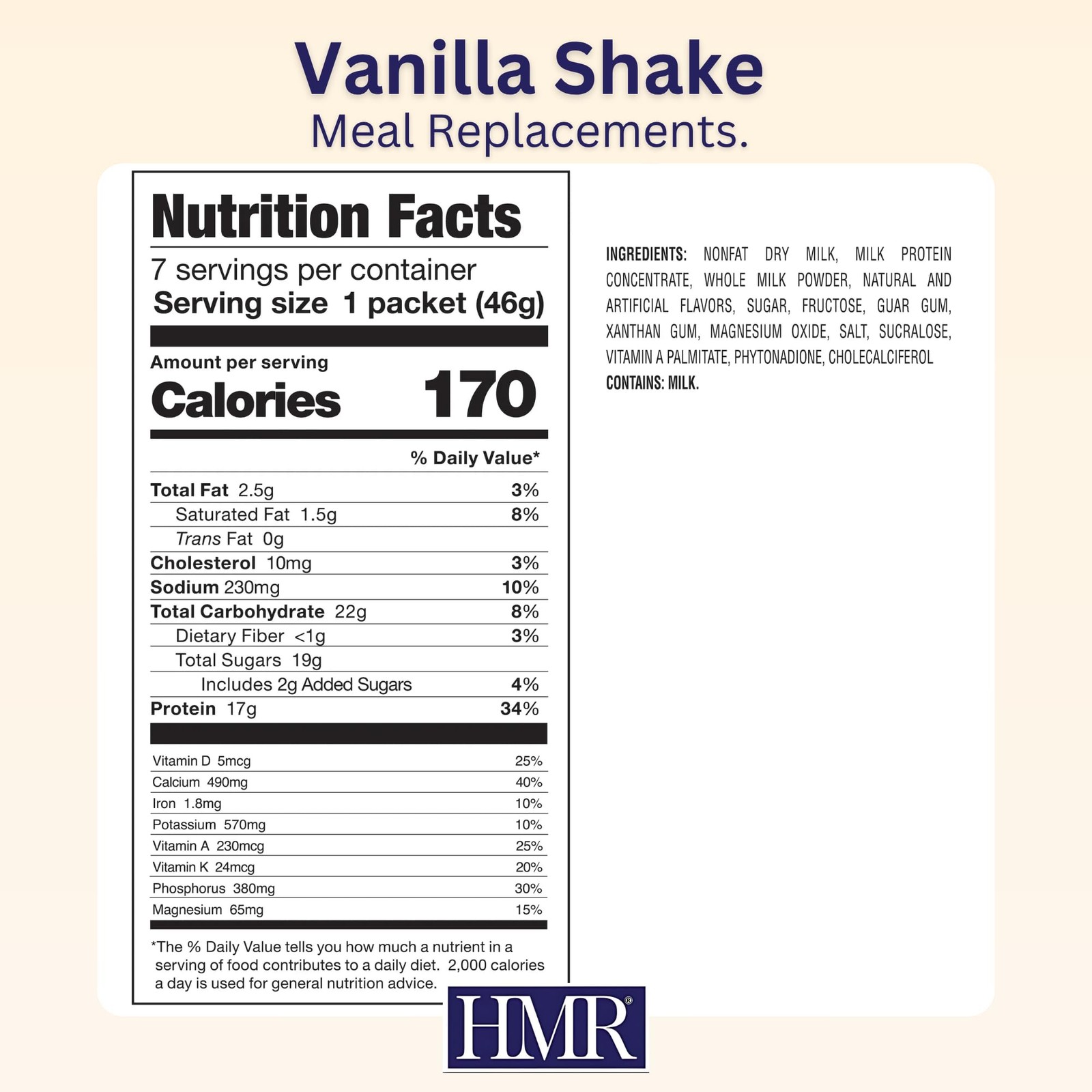 HMR 800 Shake Meal Replacement Mix | Vanilla 11.13 Ounce (Pack of 1)