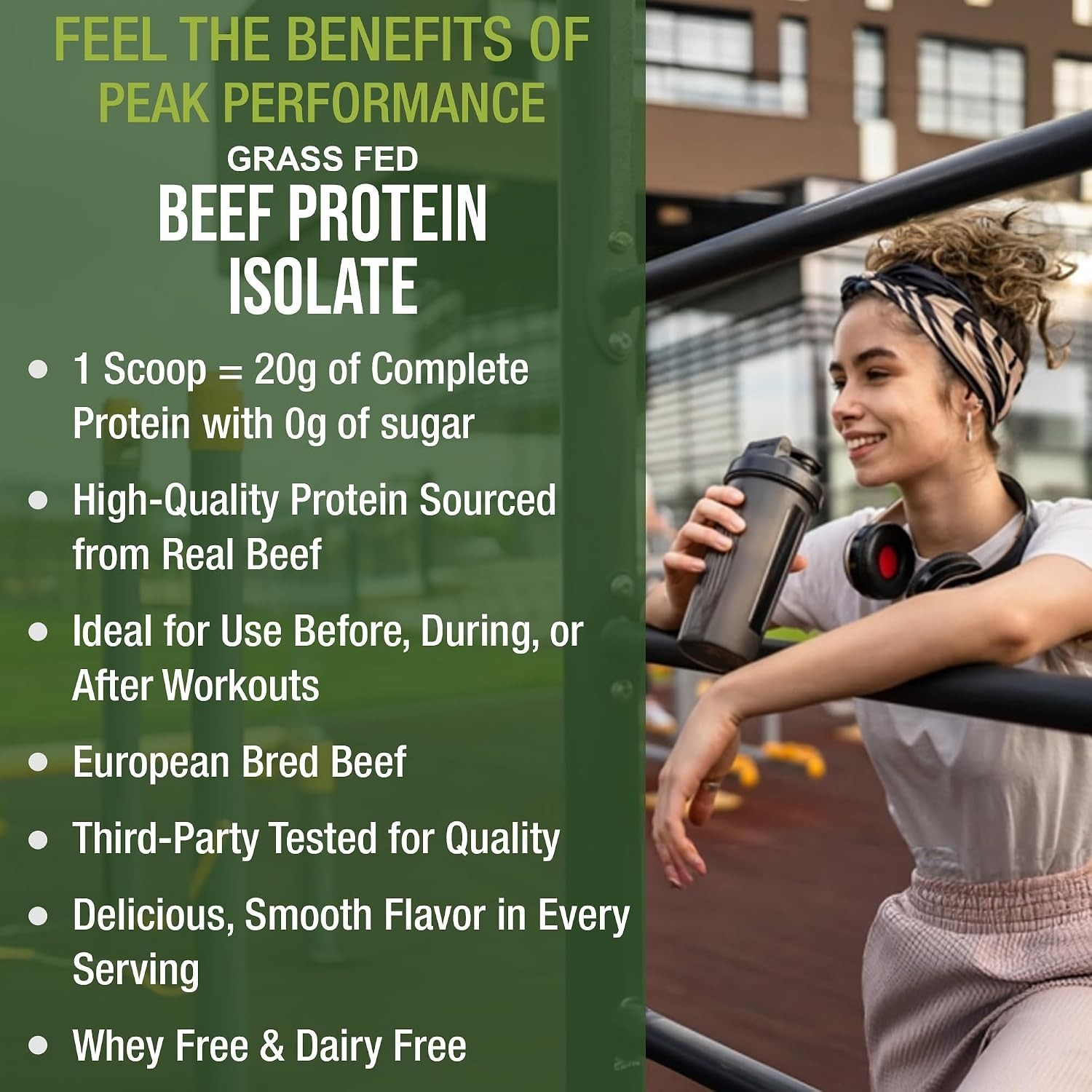 Grass Fed Beef Protein Powder Lactose Free Isolate Paleo Carnivore Vanilla 20g