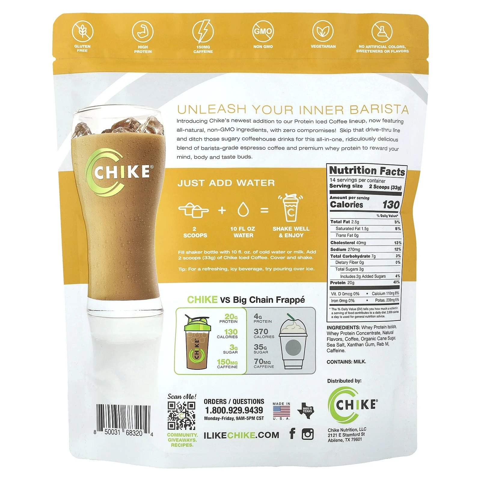 Protein Iced Coffee, Vanilla Latte, 16.3 oz. FREE SHIPPING!