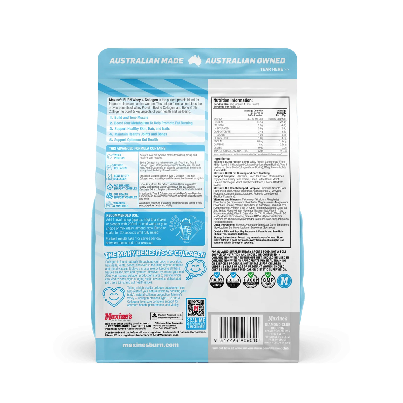 Maxines Burn Whey Plus Collagen by Maxines