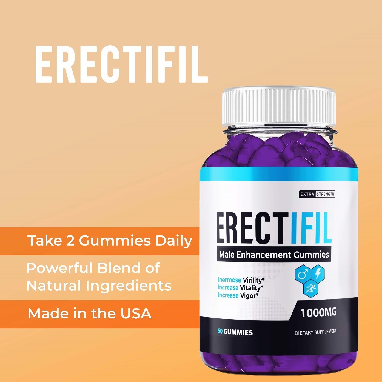 (3 BOTTLES) Erectifil Gummies – Male Virility