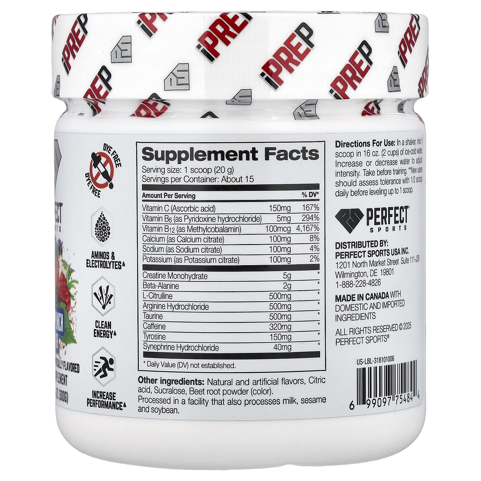 iPrep, Advanced Pre-Workout, Fruit Punch, 10.6 oz (300 g)
