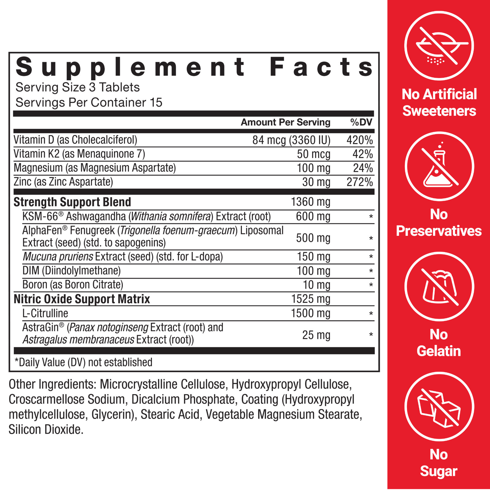 Force Factor Alpha King Supreme Elite Testosterone Booster w/ KSM-66, Fenugreek