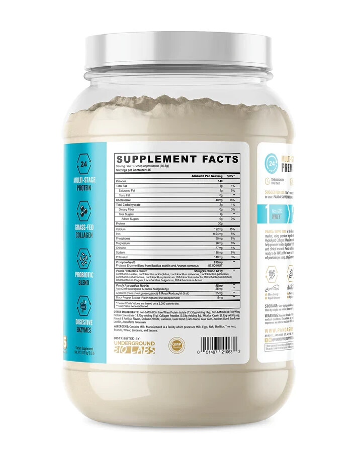 Panda Supps Fuel Premium Whey Casein Collagen Protein Blend 25 Serving 5 Flavors