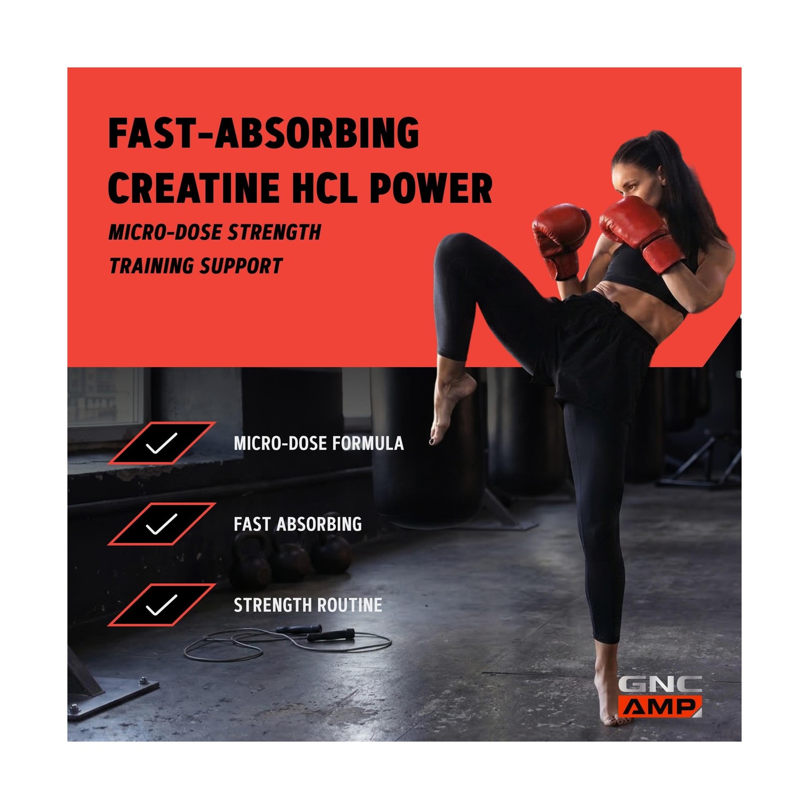 GNC AMP Creatine HCl 189 Pills, Supports Strength & Muscle Building, Athletic…