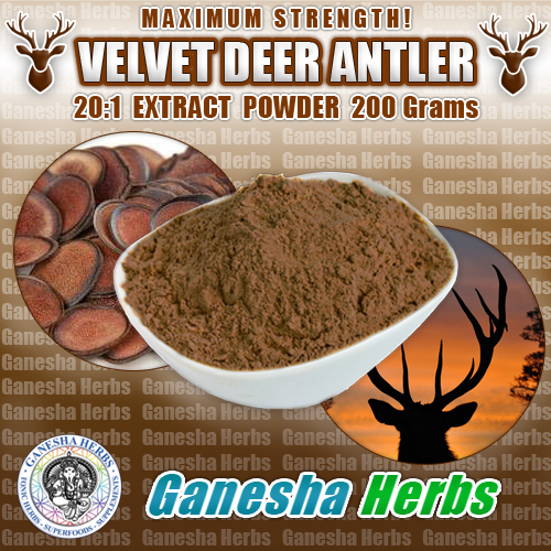 CERTIFIED – DEER ANTLER VELVET 50:1 EXTRACT POWDER 200 Grams MAXIMUN STRENGTH!