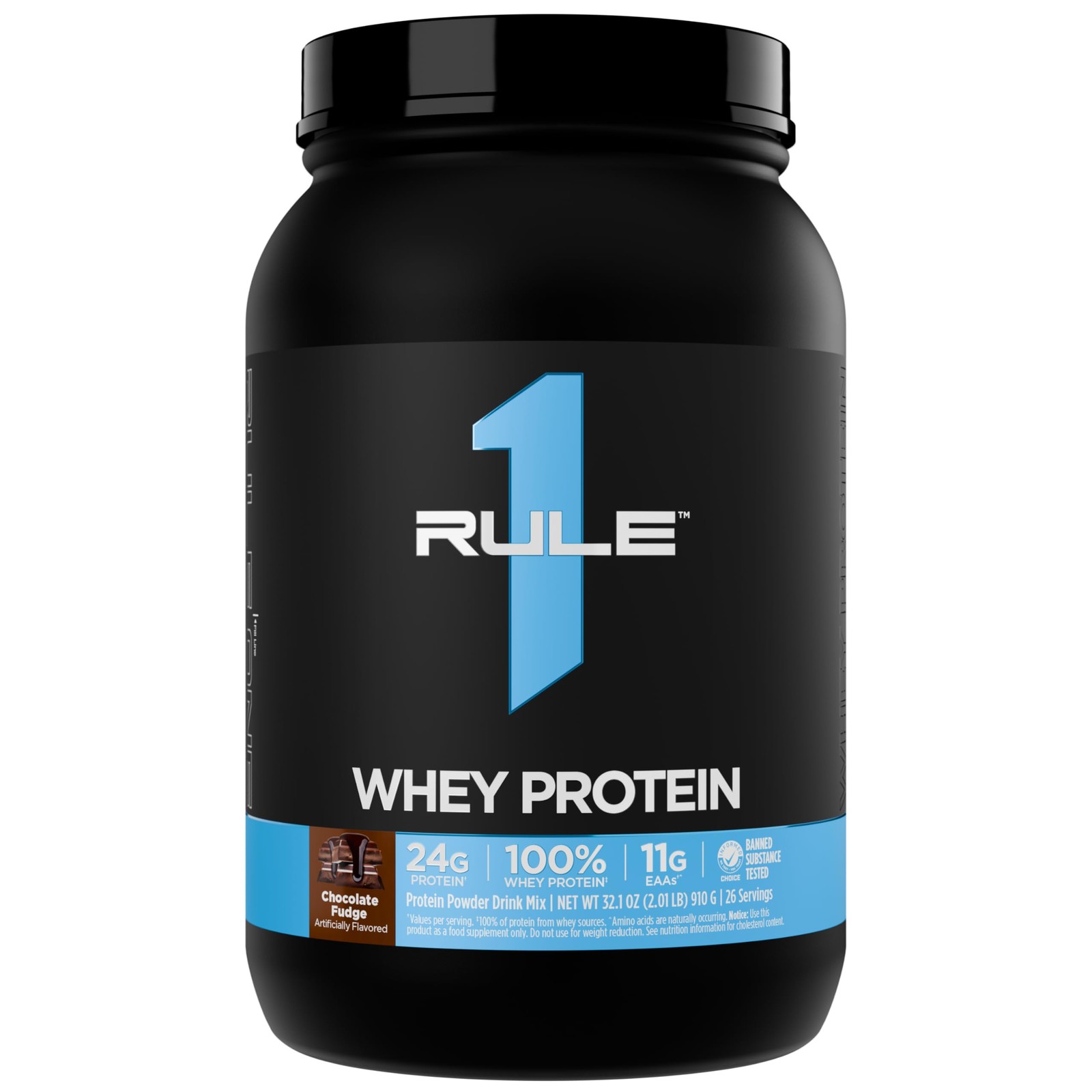 Rule 1 Proteins Whey Protein Powder, Chocolate Fudge, 26 Servings