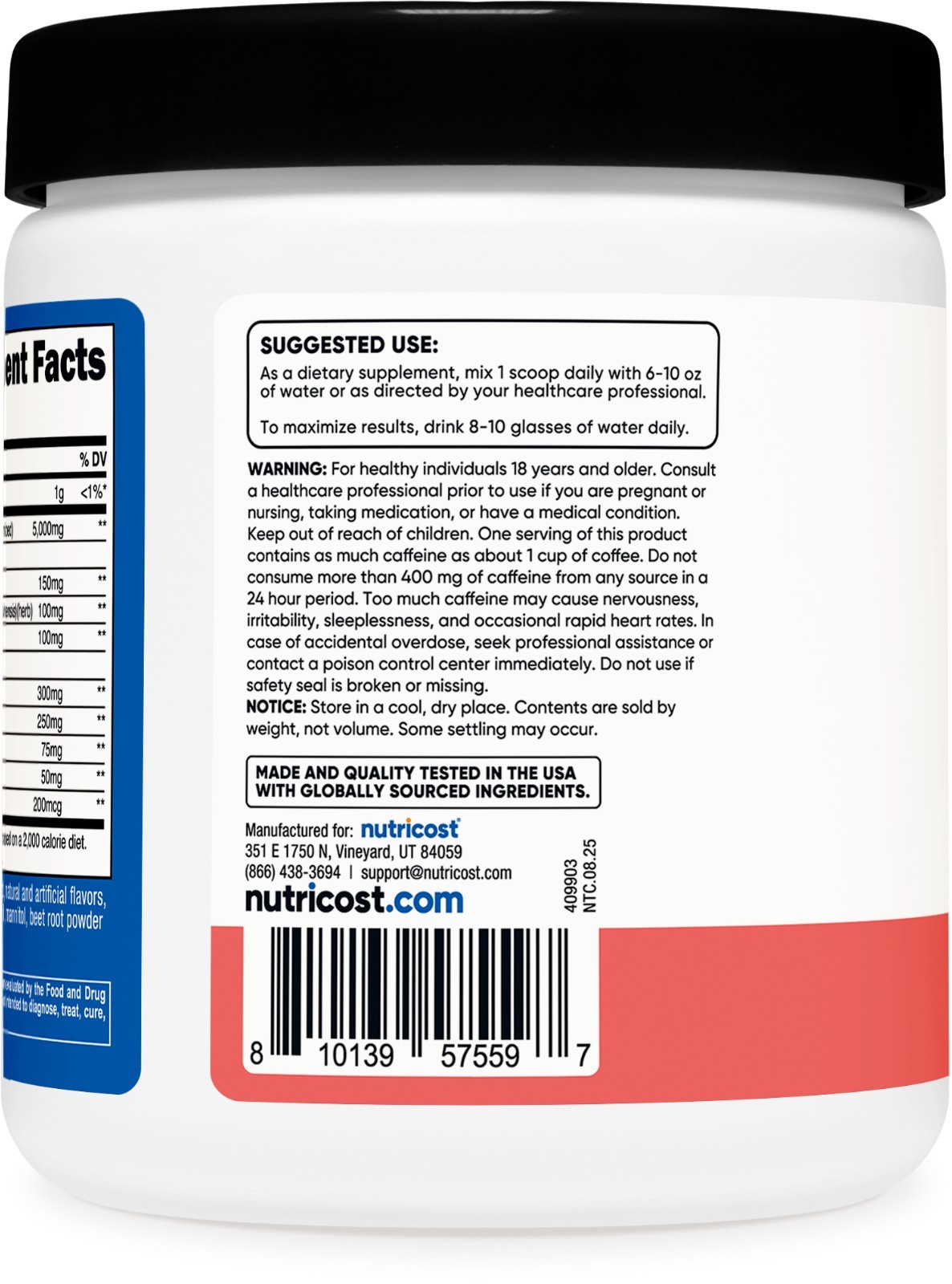 Nutricost Creatine + Energy 30 Servings (Watermelon Flavored)