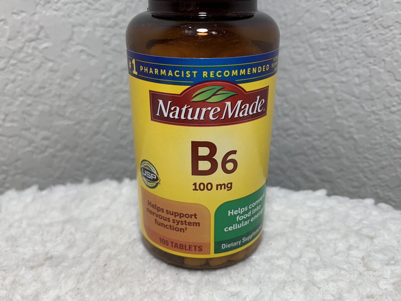 (2-Pack) Nature Made Vitamin B6 100mg Support Nervous System 100Ct Tablets