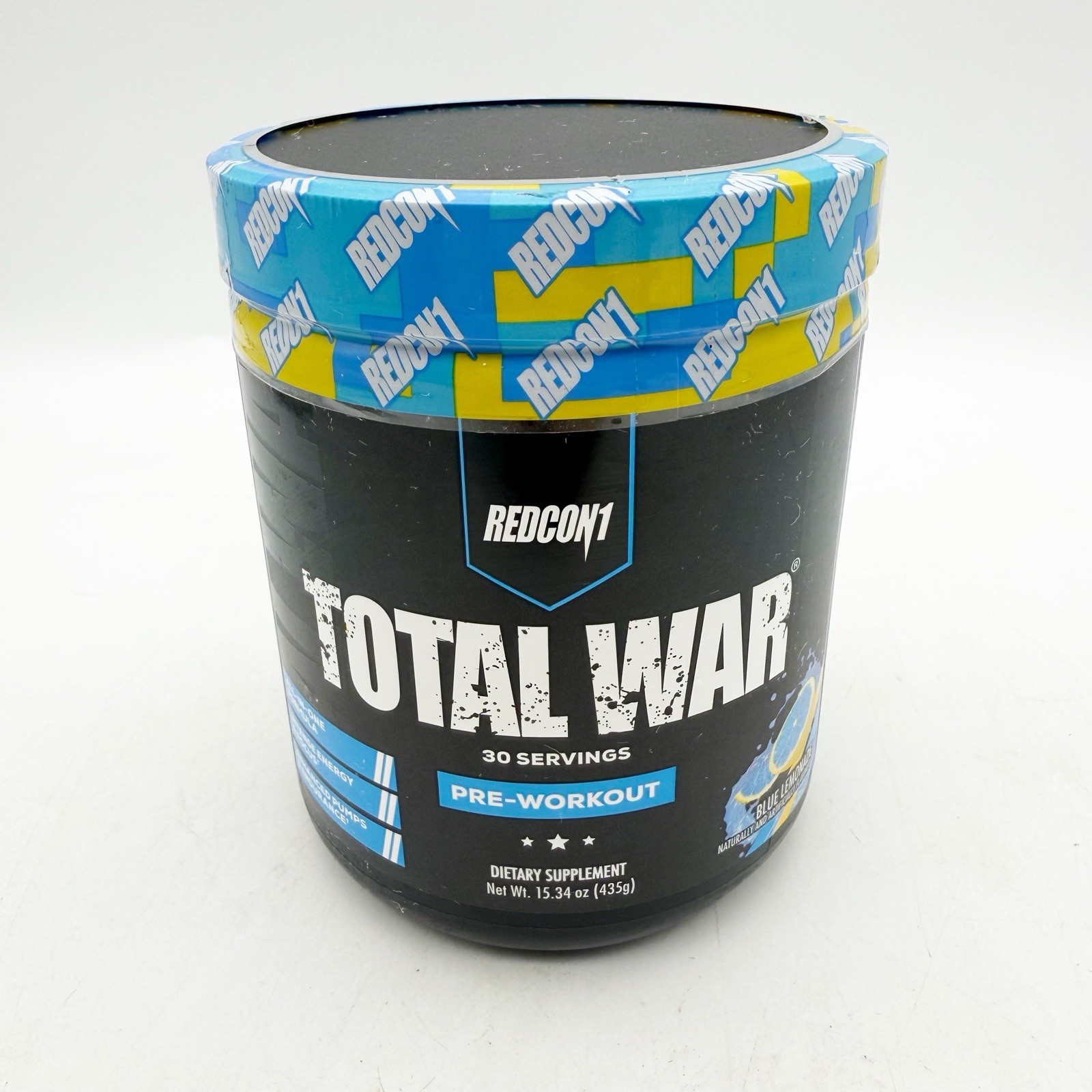 Redcon1 TOTAL WAR Preworkout Powder 30 Servings Blue Lemonade Flavor Exp 11/27
