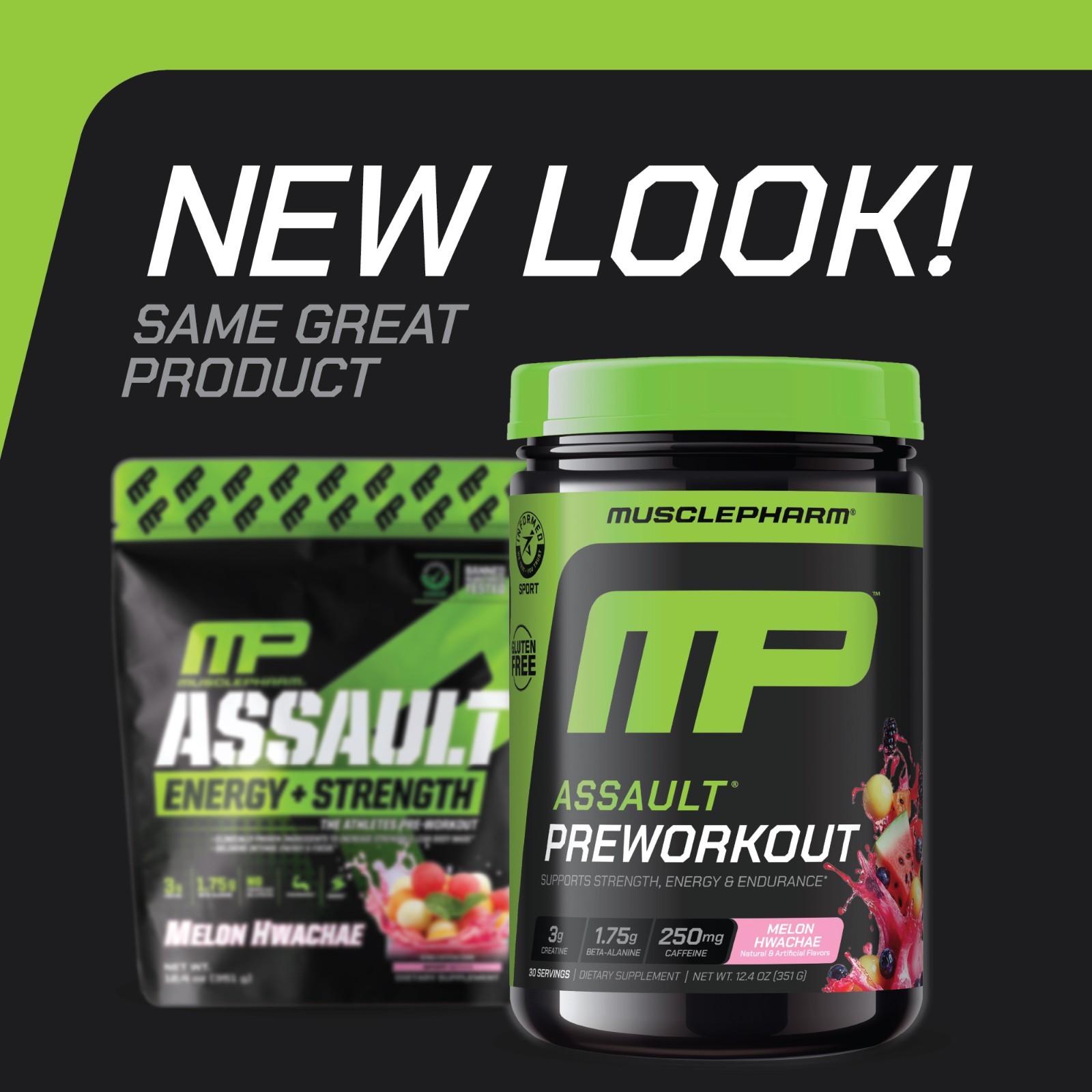 MusclePharm Assault Energy & Strength Pre Workout – 30 Servings, Melon Hwachae