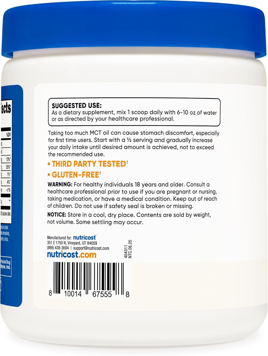 C8 MCT Oil Powder 23 Servings (8Oz) – 95% C8 MCT Oil Powder