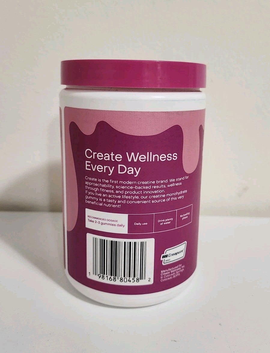 NEW Create Creatine Monohydrate Gummies Watermelon for Men & Women EXP. 10/2026