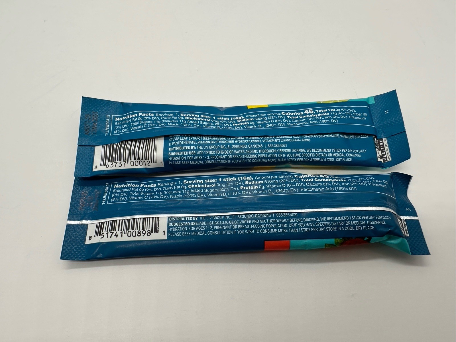 Liquid IV Strawberry/Lemon Lime Hydration Powdered Mix 19 packets EXP 03/2027