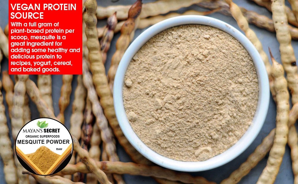 Mesquite Powder USDA Certified Organic Non GMO, Vegan Protein Superfood Natural