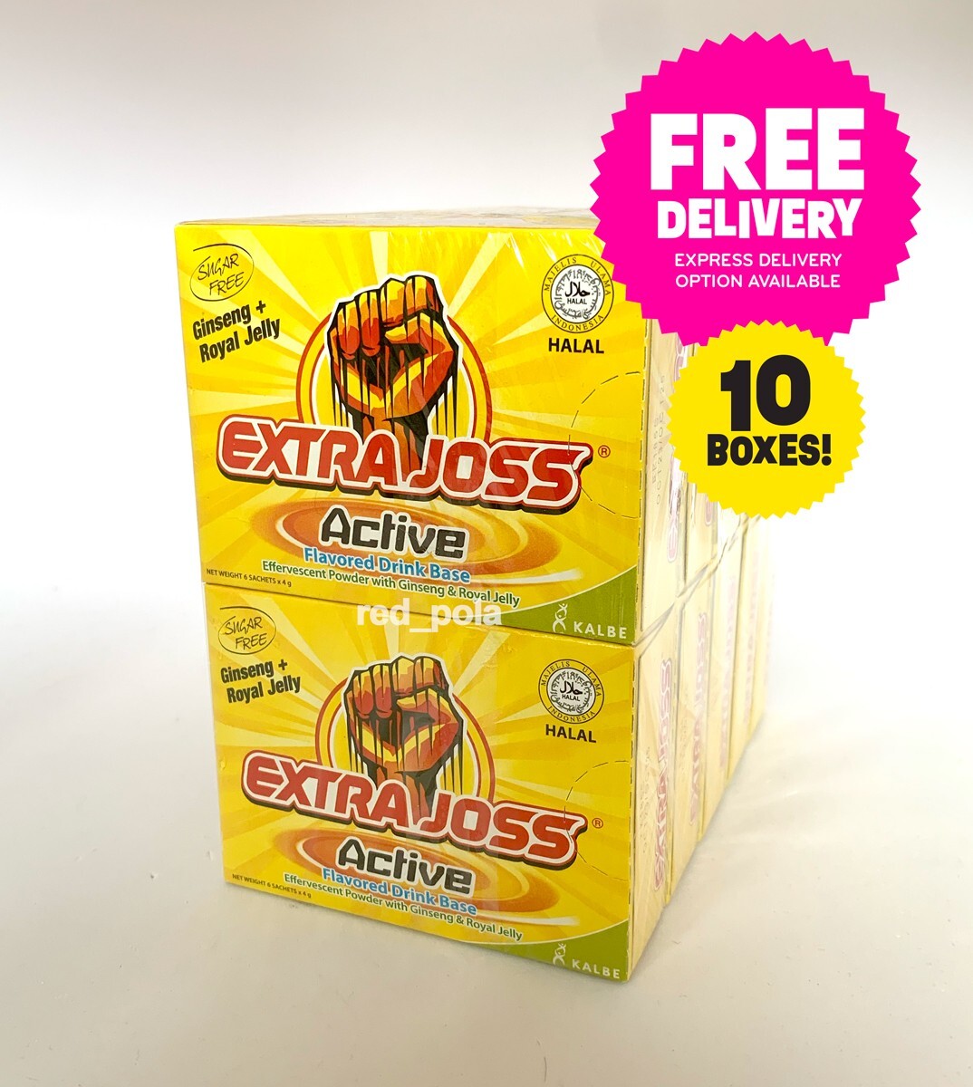 EXTRA JOSS Active Flavour 10 Box (60 Sachets) Energy Drink Powder Boost Stamina