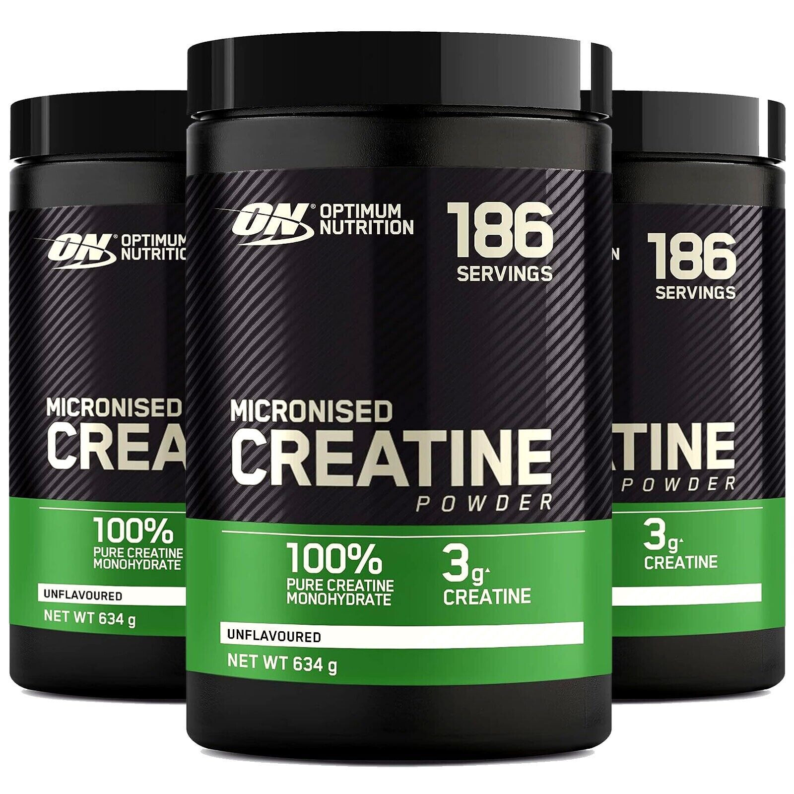 OPTIMUM ON Creatine Powder 100% PURE – 634g – 186 SERVINGS – TOP Muscle Growth
