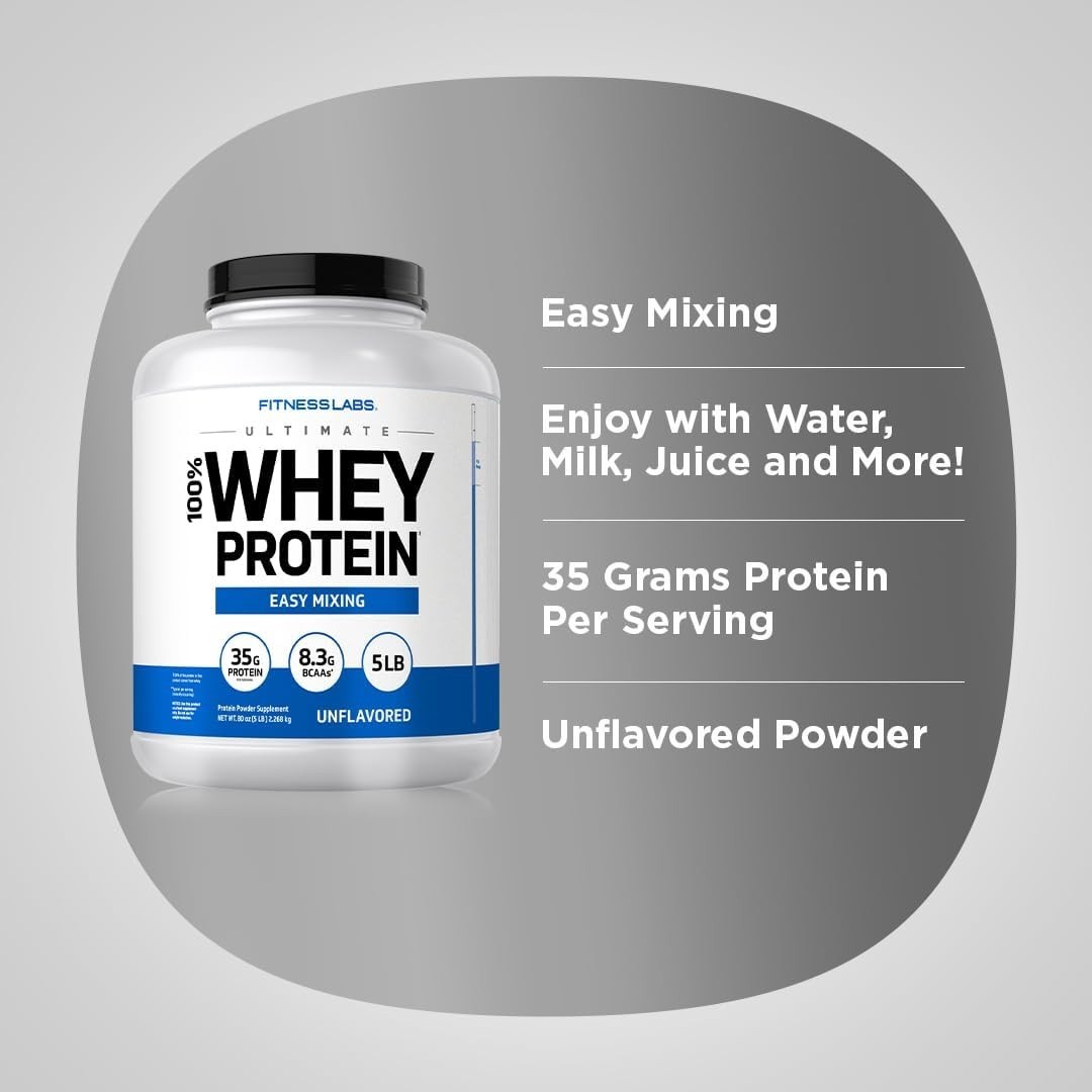 Proteina De Suero 5 Lbs Sin Sabor En Polvo Para Ganar Masa Muscular Mujer Hombre