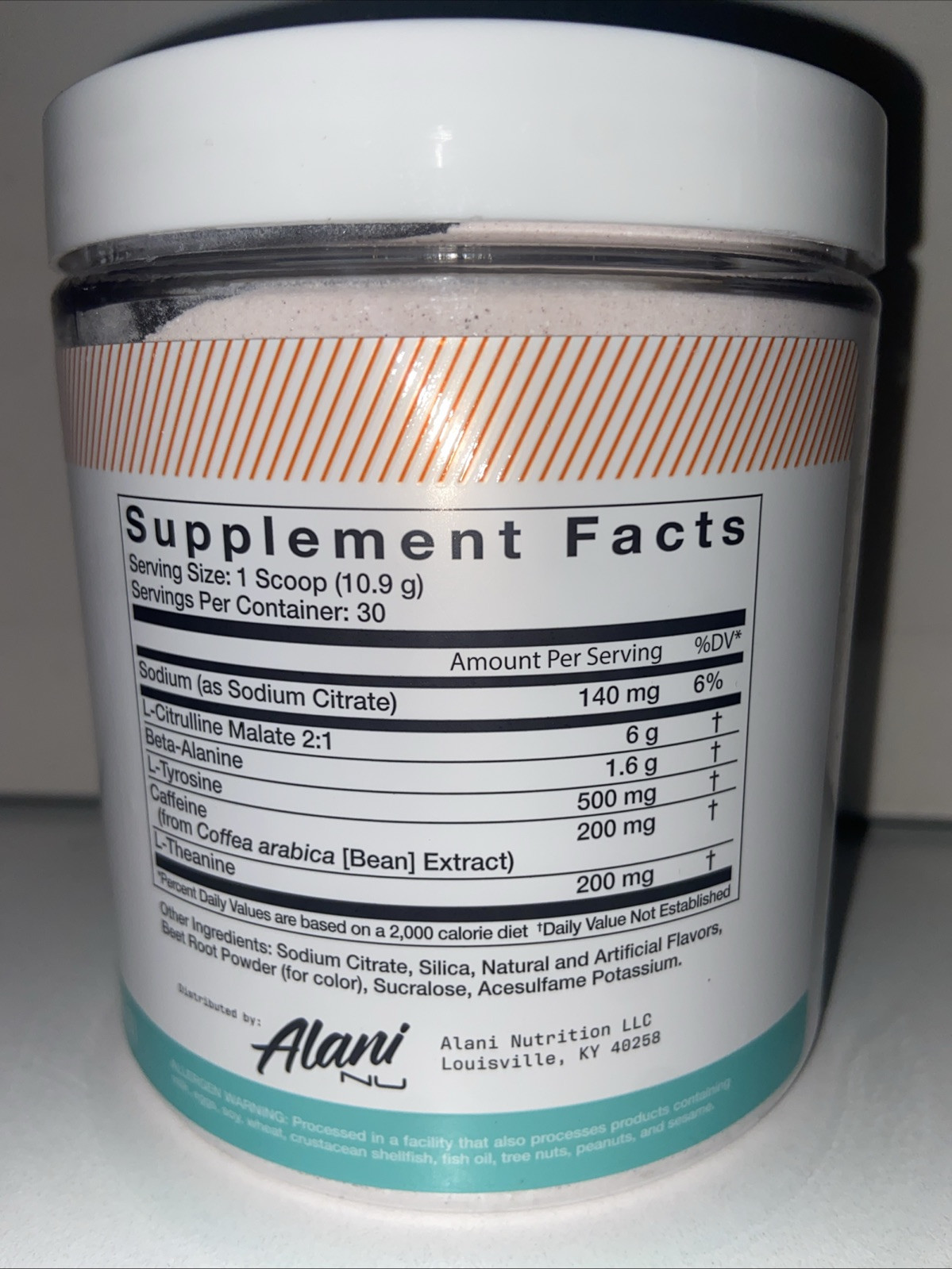 Alani Nu Pre-Workout Hawaiian Shaved Ice Dietary Supplement Powder, 10.79 oz…