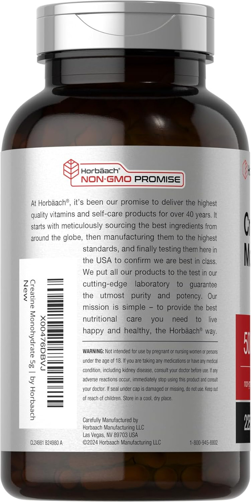 Creatine Monohydrate | 5G | 225 Capsules | Non-Gmo, Gluten Free Supplement