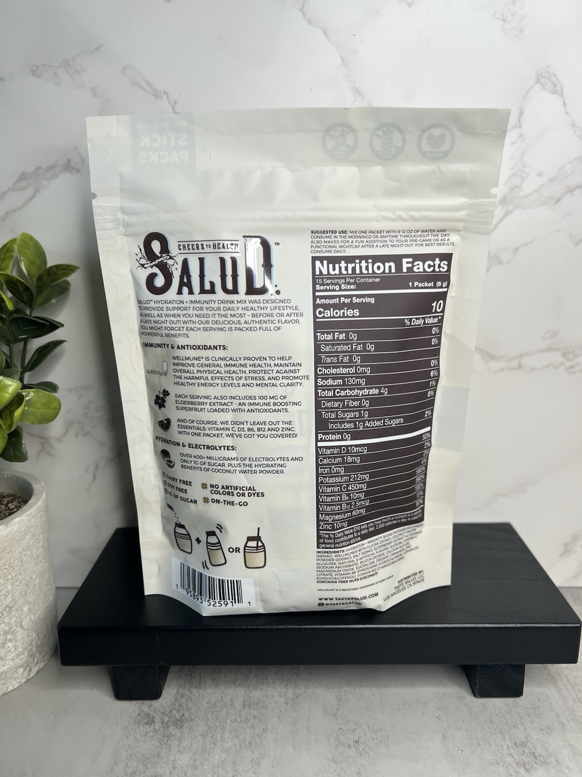Salud Hydration+Immunity Electrolyte Drink Mix Horchata Agua Fresca 15 Exp 10/27