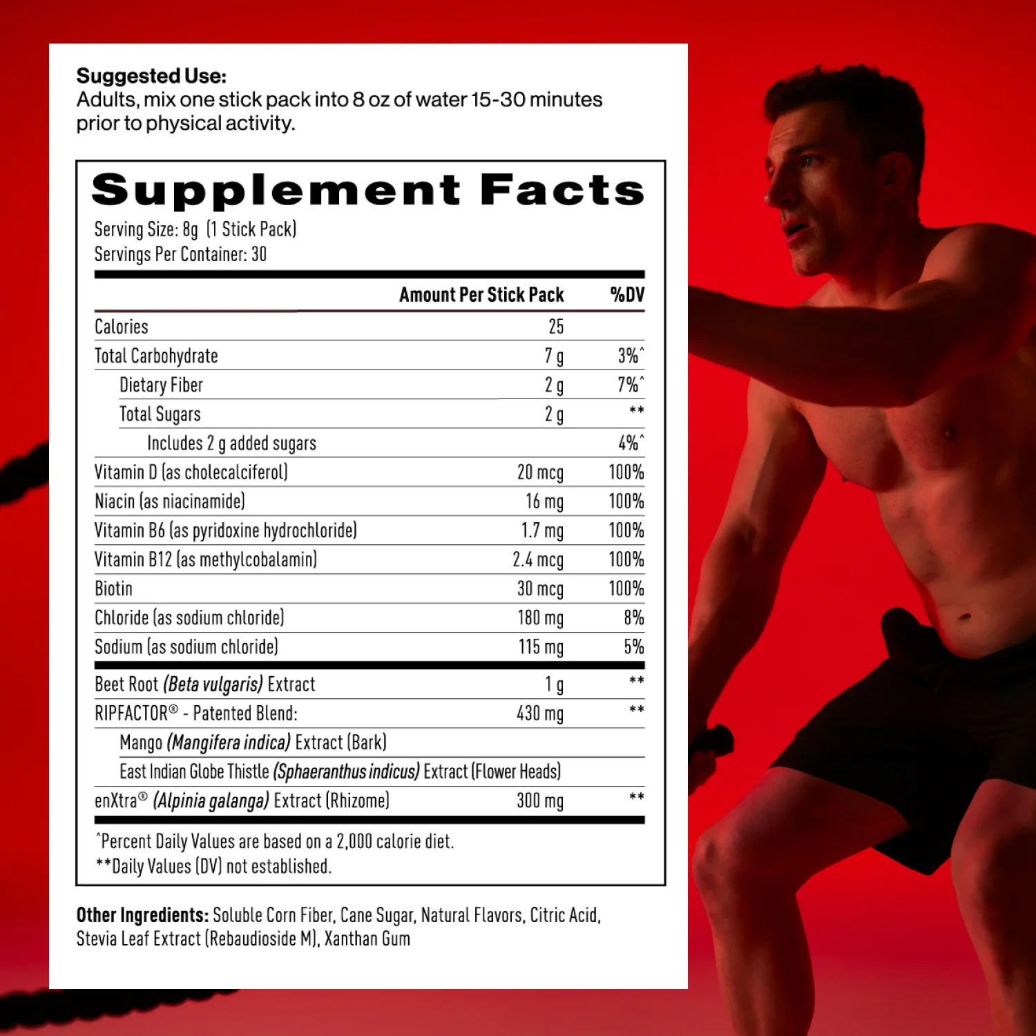 M DRIVE Accelerate Pre-Workout for Strength, Pump & Focus 30 Stick Packs (8.5oz)