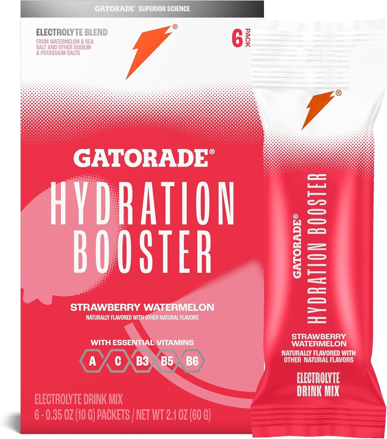 Gatorade Hydration Booster Electrolyte Strawberry Watermelon& Tropical Mango 2BX