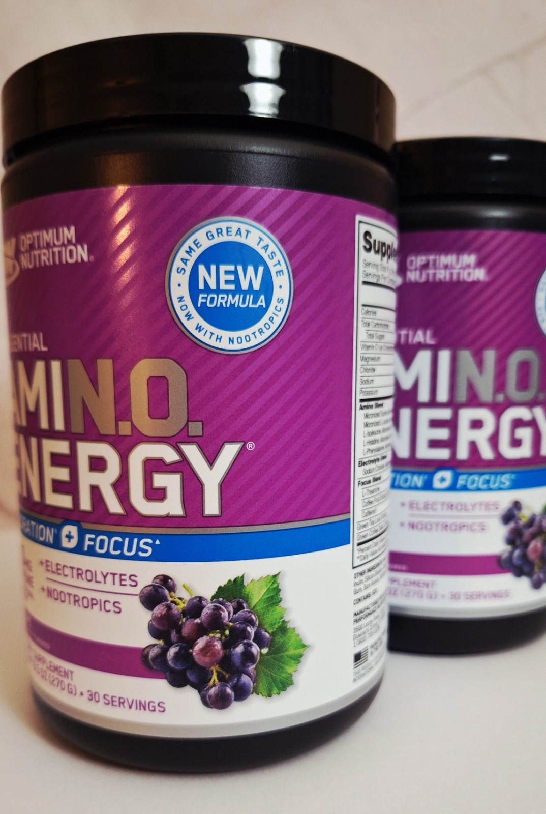 Amino Energy Hydration + Focus 🍇 2 Tubs, 30 Servings, 100mg Caffeine, 09/2027✨️