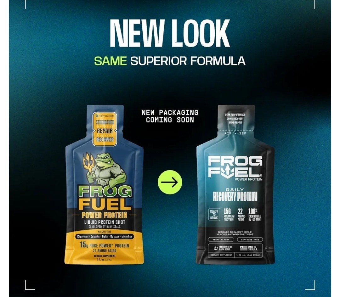 Frog Fuel Power Regular Complete Liquid Protein Shot Gluten Free, Berry, 24 Pack