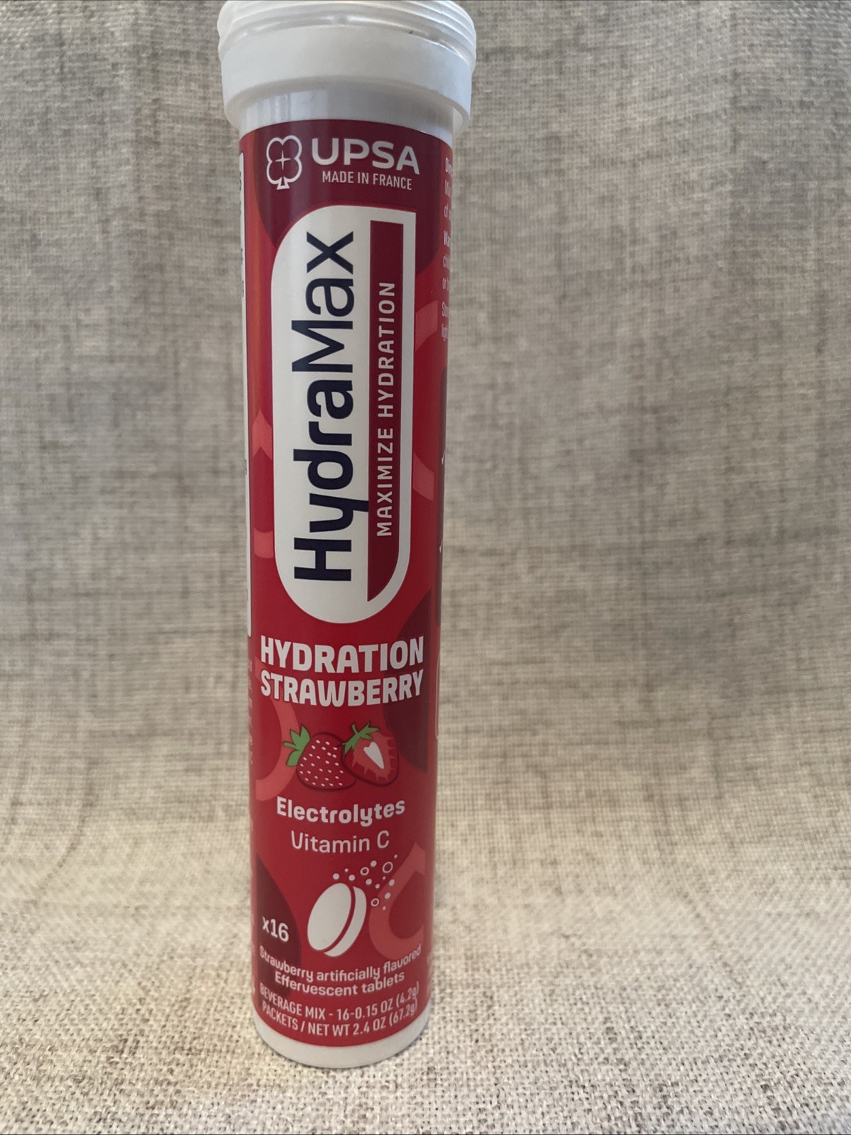 UPSA HydraMax Hydration Strawberry Electrolytes Effervescent Tablets 16 ct – New