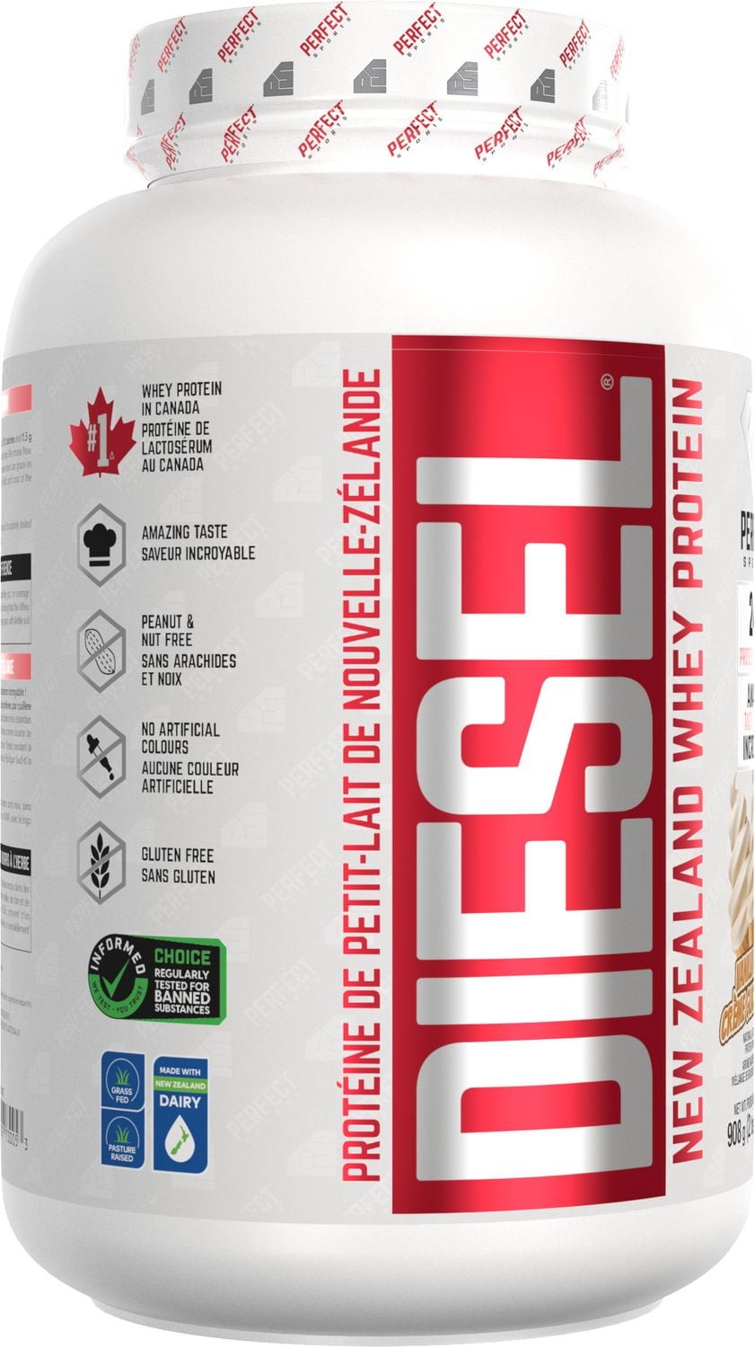 PERFECT Sports – DIESEL® New Zealand Whey Protein, Grass-Fed + Pasture-Raised Wh