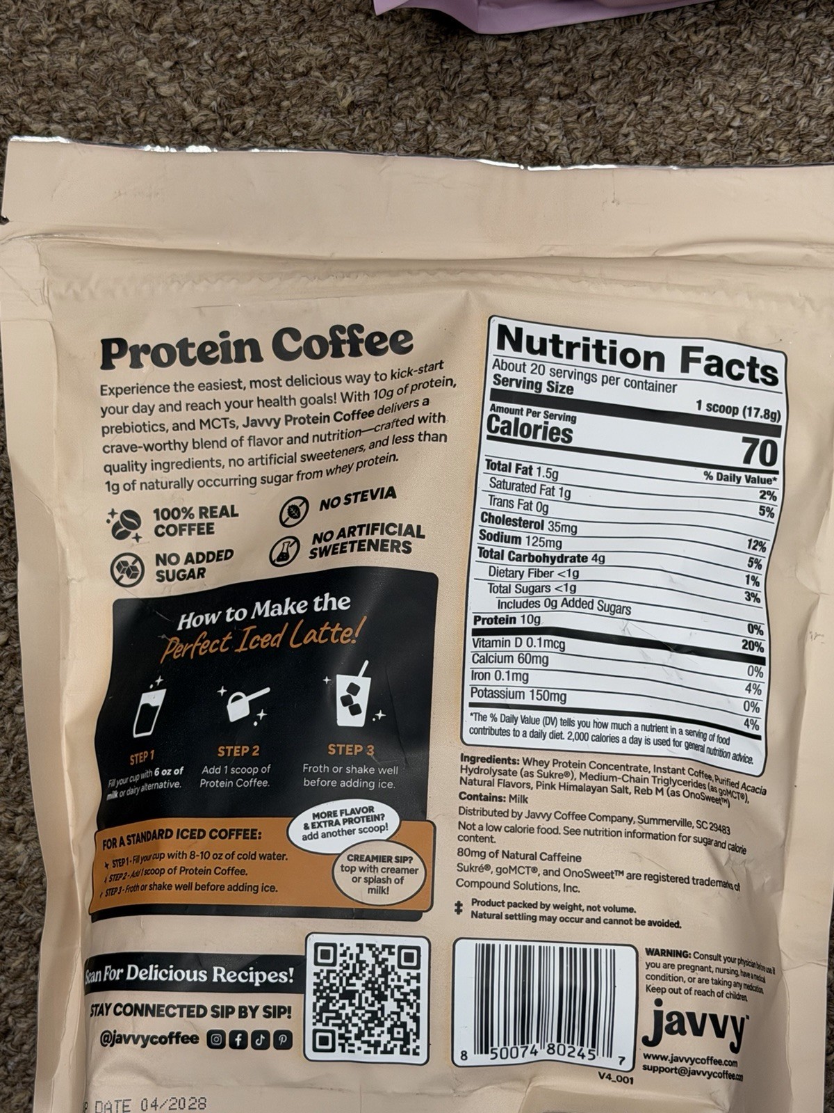 Javvy Protein Coffee Caramel 13.8 oz